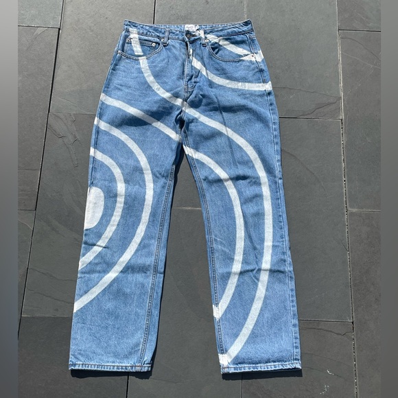 Princess Polly High Rise Paint Art Boyfriend Jeans - Picture 2 of 4